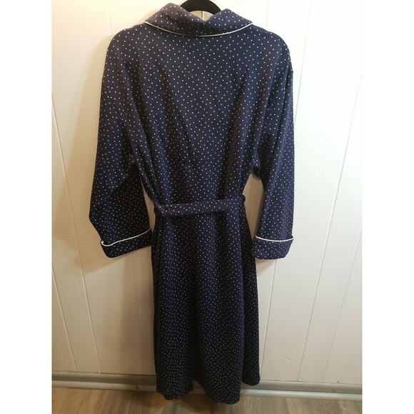 Vintage Ashley Taylor  L Women's Blue Micro Star Snowflake Embroidered T Robe... - Picture 5 of 9